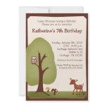 Woodland Forest Deer 5x7 Birthday invitation