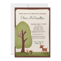 Woodland Forest Nature 5x7 Baby Shower Invitation