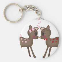 Woodland Love Deers Key Chain