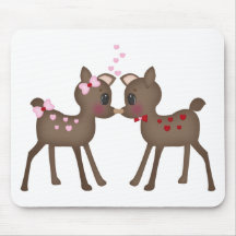 Woodland Love Deers Mouse Pads
