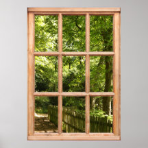 Woodland Path View from a Window Print