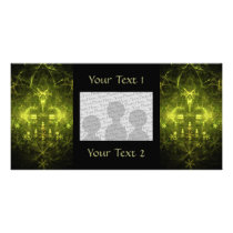 Woodland Spirit. Green & Black Fractal. Customized Photo Card