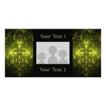 Woodland Spirit. Green & Black Fractal. Customized Photo Card