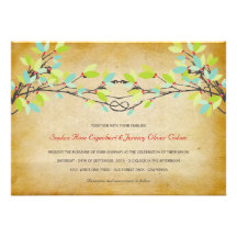 Woodland Vintage Rustic Knotted Love Tree Wedding Custom Announcements