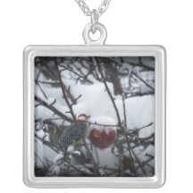 Woodpecker and Apple Pendant