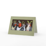 Woodpeckers on Green Hat night card