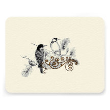 Woodpeckers Vintage Love Birds Wedding RSVP Personalized Invitation