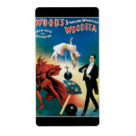 Wood's Startling Sensation Vintage Magician Personalized Shipping Labels