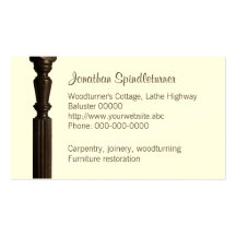 Woodturner, furniture restorer business card