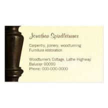 Woodturner, furniture restorer business card