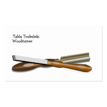 Woodturning Tools Crossed Roughing Gouge and Skew Business Card Template