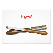 Woodturning Tools Crossed Roughing Gouge and Skew Custom Invites