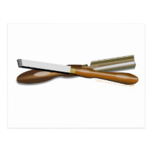 Woodturning Tools Crossed Roughing Gouge and Skew Post Card