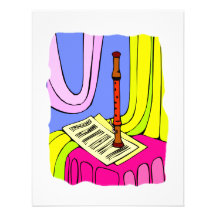Woodwind Instrument and Sheet Music Graphic Invites