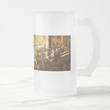 Woodworker - An Old Lathe Coffee Mugs