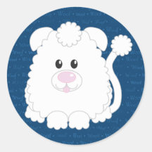 Woof Poodle Dog Sticker
