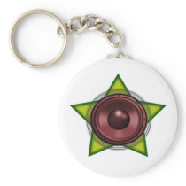 Woofer Rasta star Dub Reggae Dubstep Key Chain