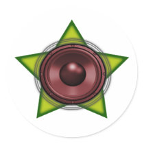Woofer Rasta star Dub Reggae Dubstep Round Stickers