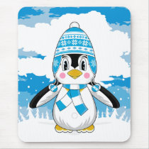 Wooly Hat Penguin Mousepad