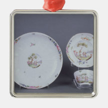 Worcester teabowl and saucer and dish christmas tree ornaments