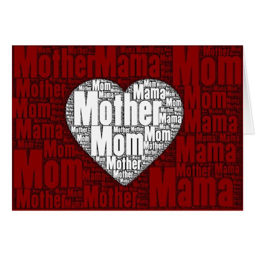 Word Art: Valentine for Mother Card