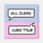 Word Bubble Clean / Dirty Dishwasher Magnet