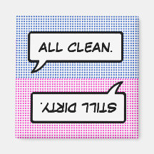 Word Bubble Clean / Dirty Dishwasher Magnet