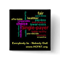 Word Cloud Universal Health Care Pin