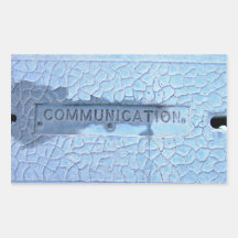 Word recessed into concete cover rectangular sticker