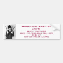 words & music bookstore fiercely independent bumpe bumper stickers