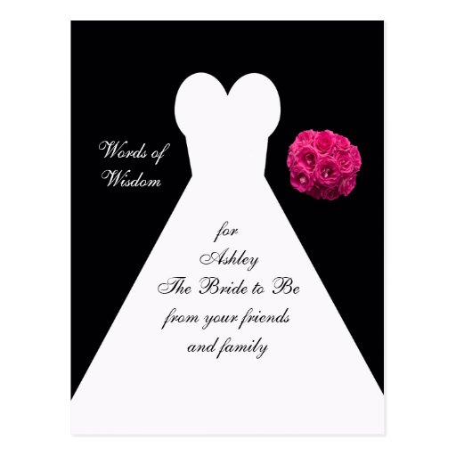 words-of-wisdom-for-brides-post-card-bridal-gown-zazzle