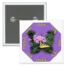 WORDS TO LIVE BY BUTTON PIN