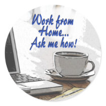 Work from Home Round Sticker