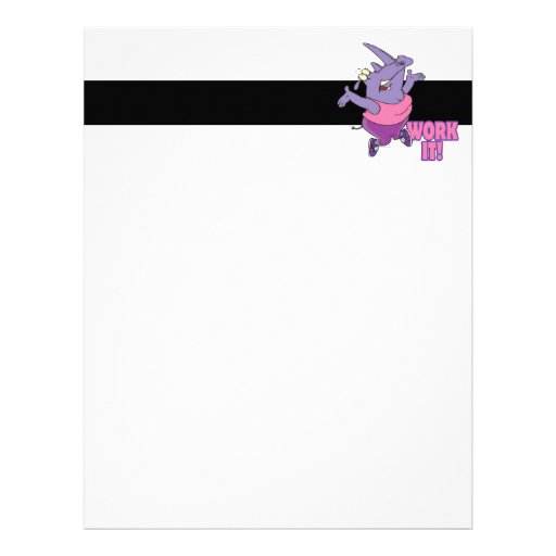 work it funny fitness workout rhino personalized letterhead