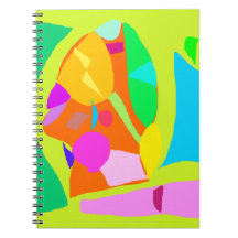 Work Painting Creation Lake Camping Fish Spiral Notebook