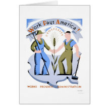 Work Pays America 1939 WPA Greeting Card