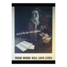 Work Saves Lives World War 2 Custom Invite