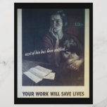 Work Saves Lives World War 2 Flyer