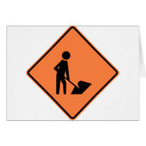 Work Zone Highway Construction Sign Greeting Card