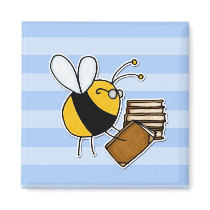 worker bee - librarian refrigerator magnet