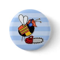 worker bee - lumberjack pinback button
