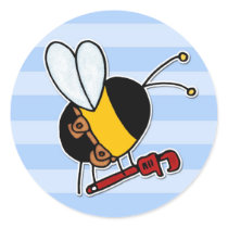 worker bee - plumber round stickers