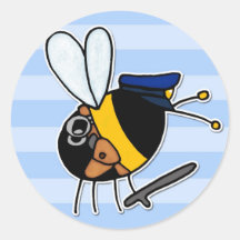 worker bee - police officer sticker