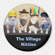 Worker, Cowboy, Officer, Chief Magnets