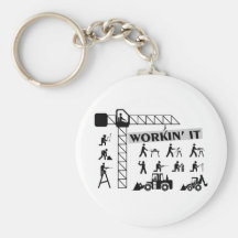 Workin It Blue Collar Workers Key Chain