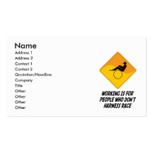 Working Is For People Who Don't Harness Race Business Card Template