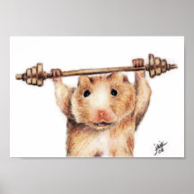 Workout (Hamster) Poster Print