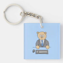 Works in an Office. Blue Tie.