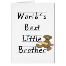 World Best Little Brother Tshirts and Gifts Greeting Card