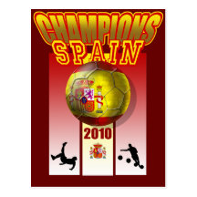 World Champions Spain 2010 Espana futbol Postcards